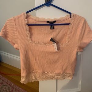 Forever 21 Peach lace tee